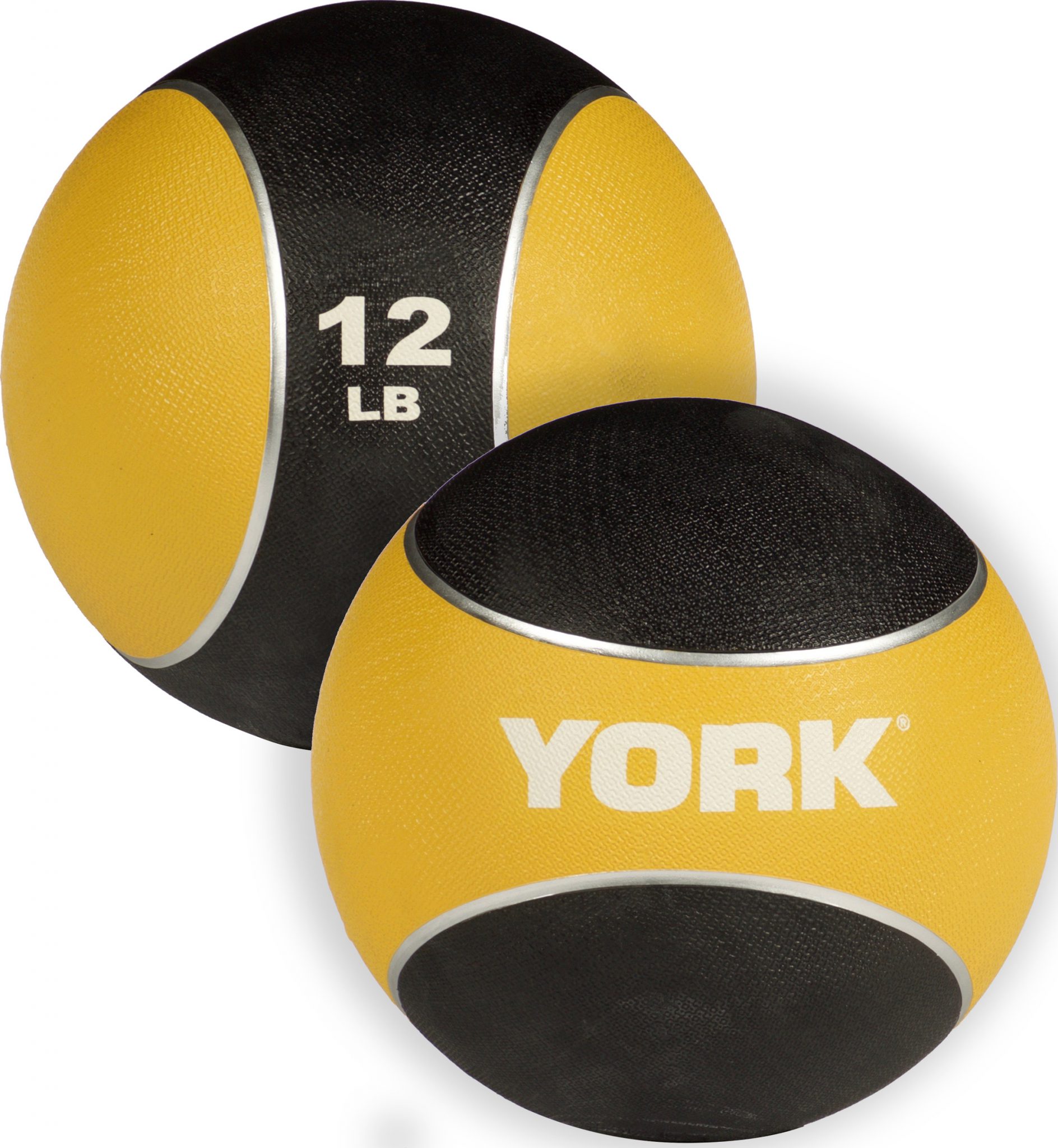 New York 12lb. 2 Tone Medicine Rubber Ball- Yellow Freeweights & Accessories