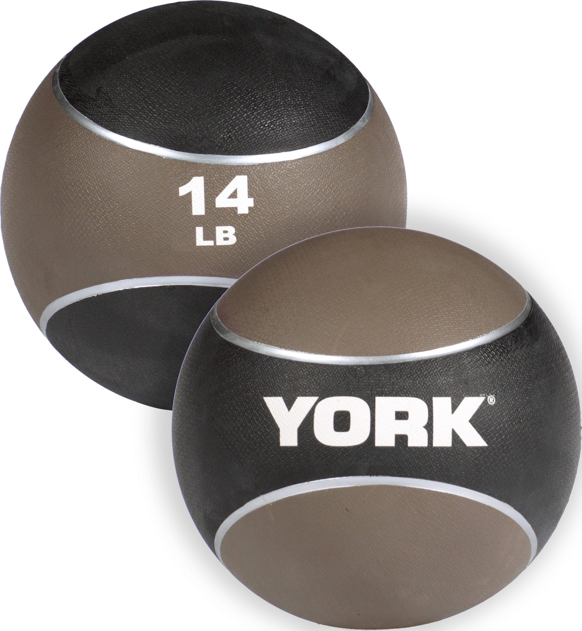 New York 14lb. 2 Tone Medicine Rubber Ball- Brown Freeweights & Accessories