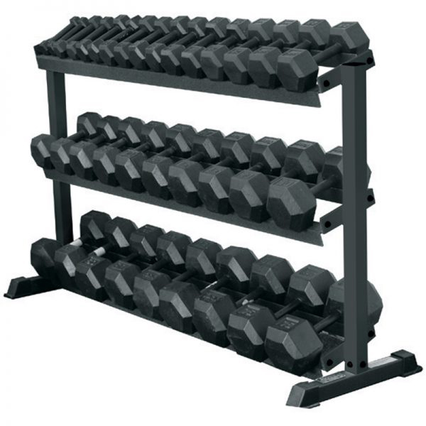 New York 3-Tier Pro-Hex Rack - Black Freeweights & Accessories