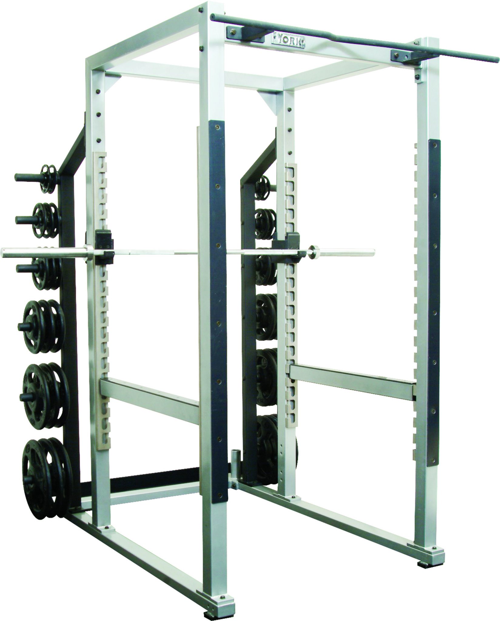 New York ST POWER RACK w/ HOOK PLATES - 40 WIDTH - WHITE Freeweights & Accessories