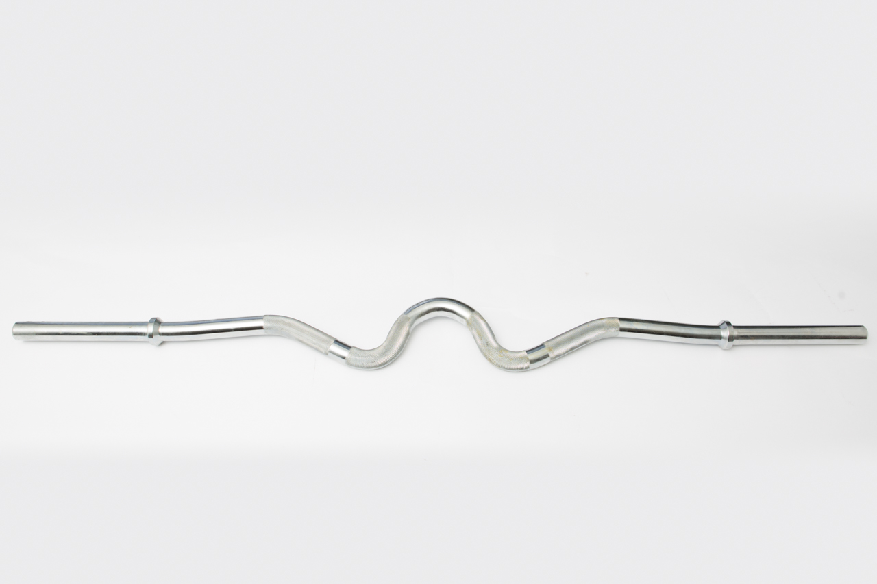 New York York Std Chrome Super Curl Bar w/ Fixed Inner Collars Freeweights & Accessories