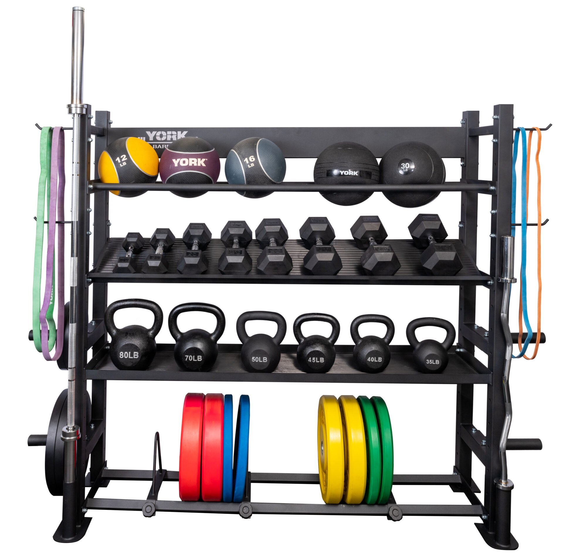 New York York Black Multi-Storage Rack Freeweights & Accessories