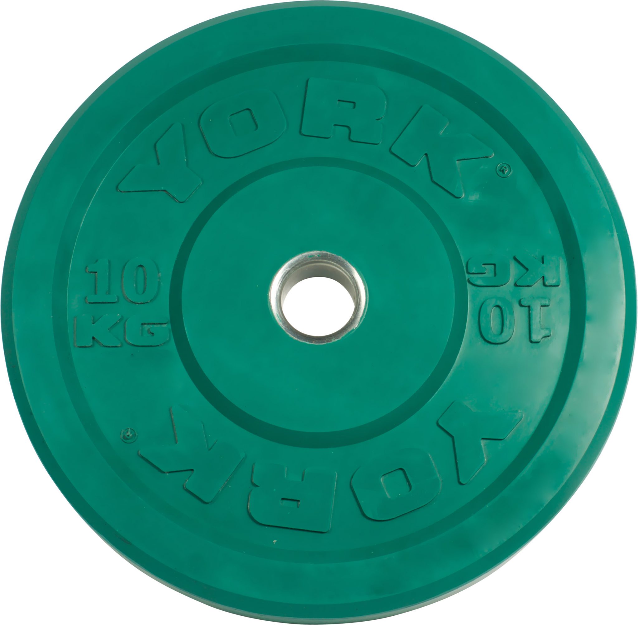 New York YORK USA 10 KG Green Rubber Training Bumper Plate Freeweights & Accessories