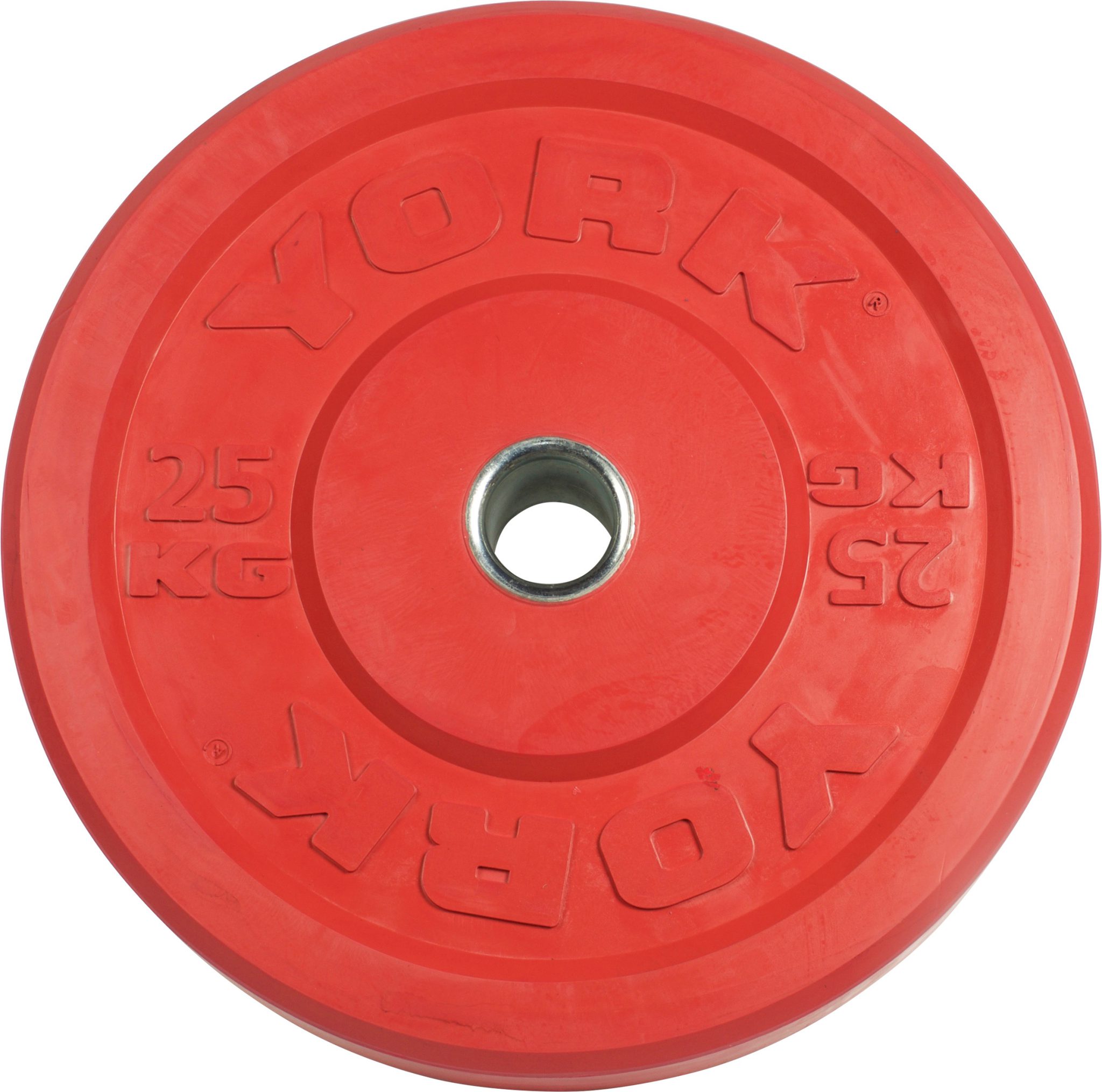 New York YORK USA 25 KG Red Rubber Training Bumper Plate Freeweights & Accessories