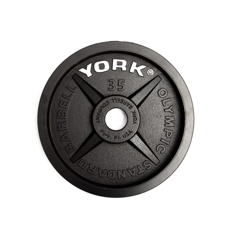 New York 35 lb YORK 2 Legacy Cast Iron Precision Milled Olympic Plate Freeweights & Accessories