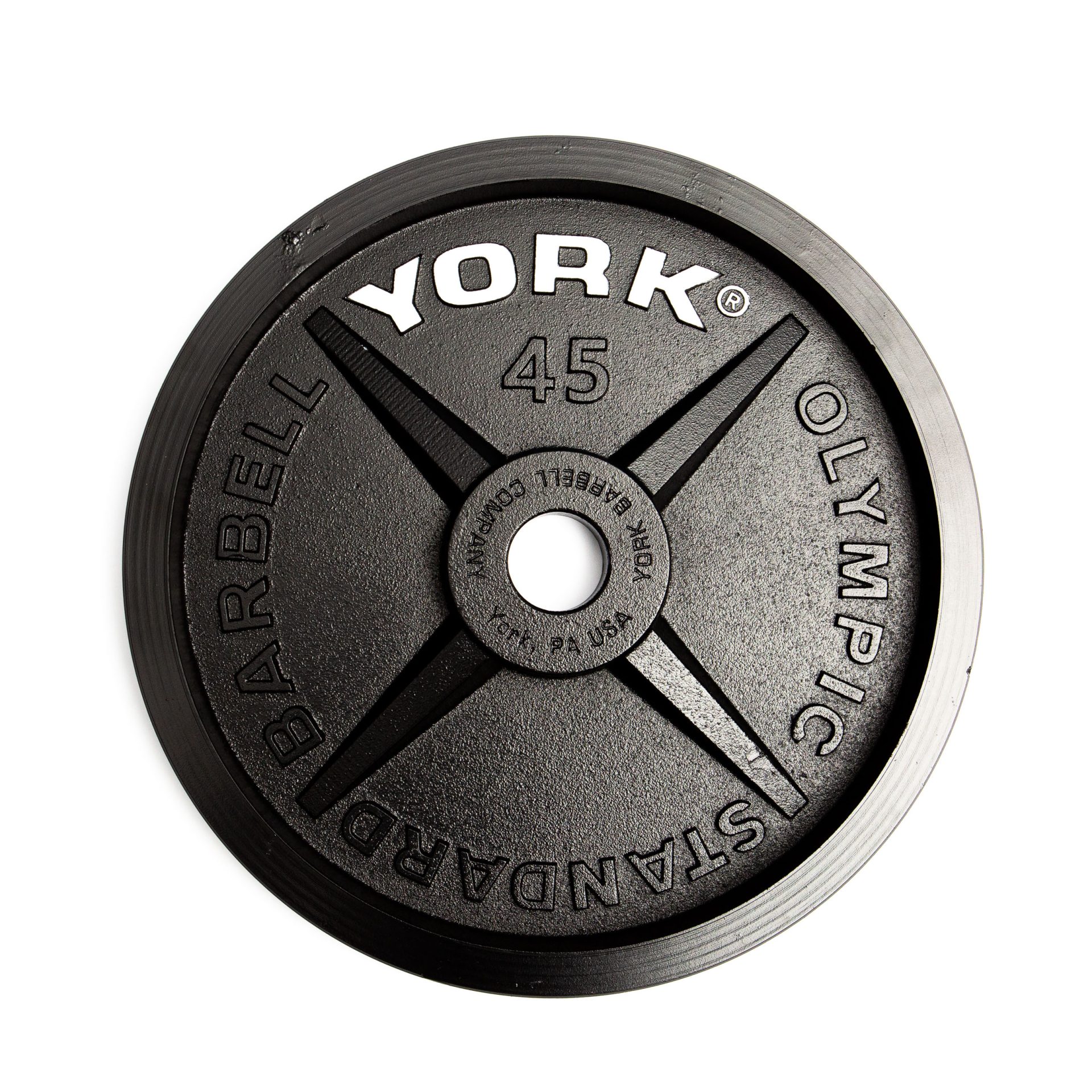 New York 45 lb YORK 2 Legacy Cast Iron Precision Milled Olympic Plate Freeweights & Accessories