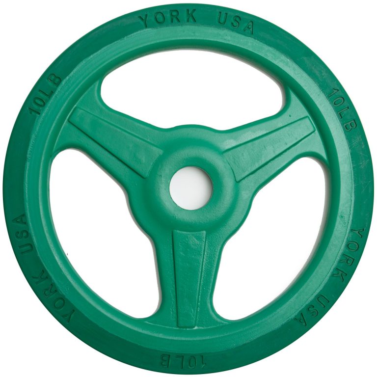 New York Bumper Grip 10 lb Cast Aluminum Milled Plate - Green Freeweights & Accessories