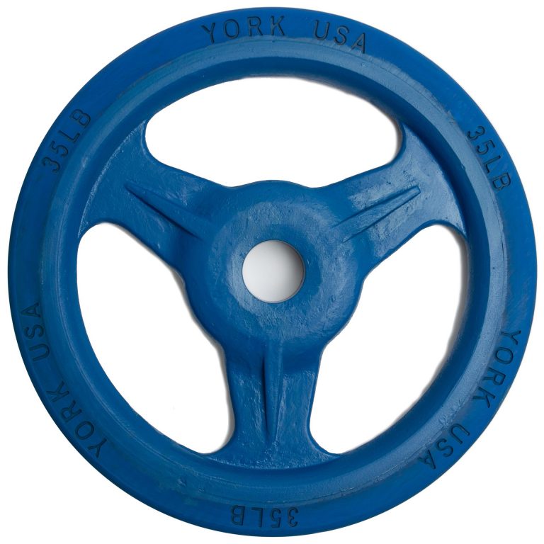 New York Bumper Grip 35 lb Cast Steel Composite Milled Plate - Blue Freeweights & Accessories