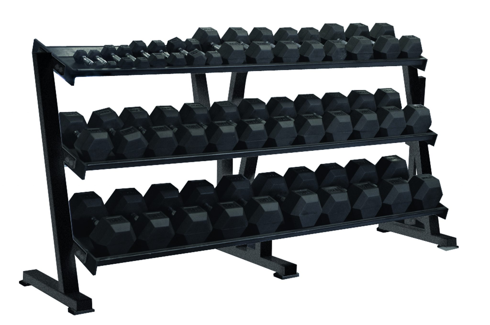 New York 3 - Tier Tray Dumbbell Rack - Black Freeweights & Accessories