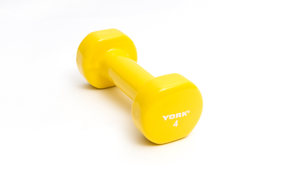 New York 4 lb Vinyl Fitbell - Yellow Freeweights & Accessories