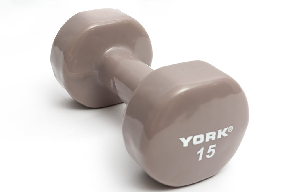 New York 15 lb Vinyl Fitbell - Grey Freeweights & Accessories