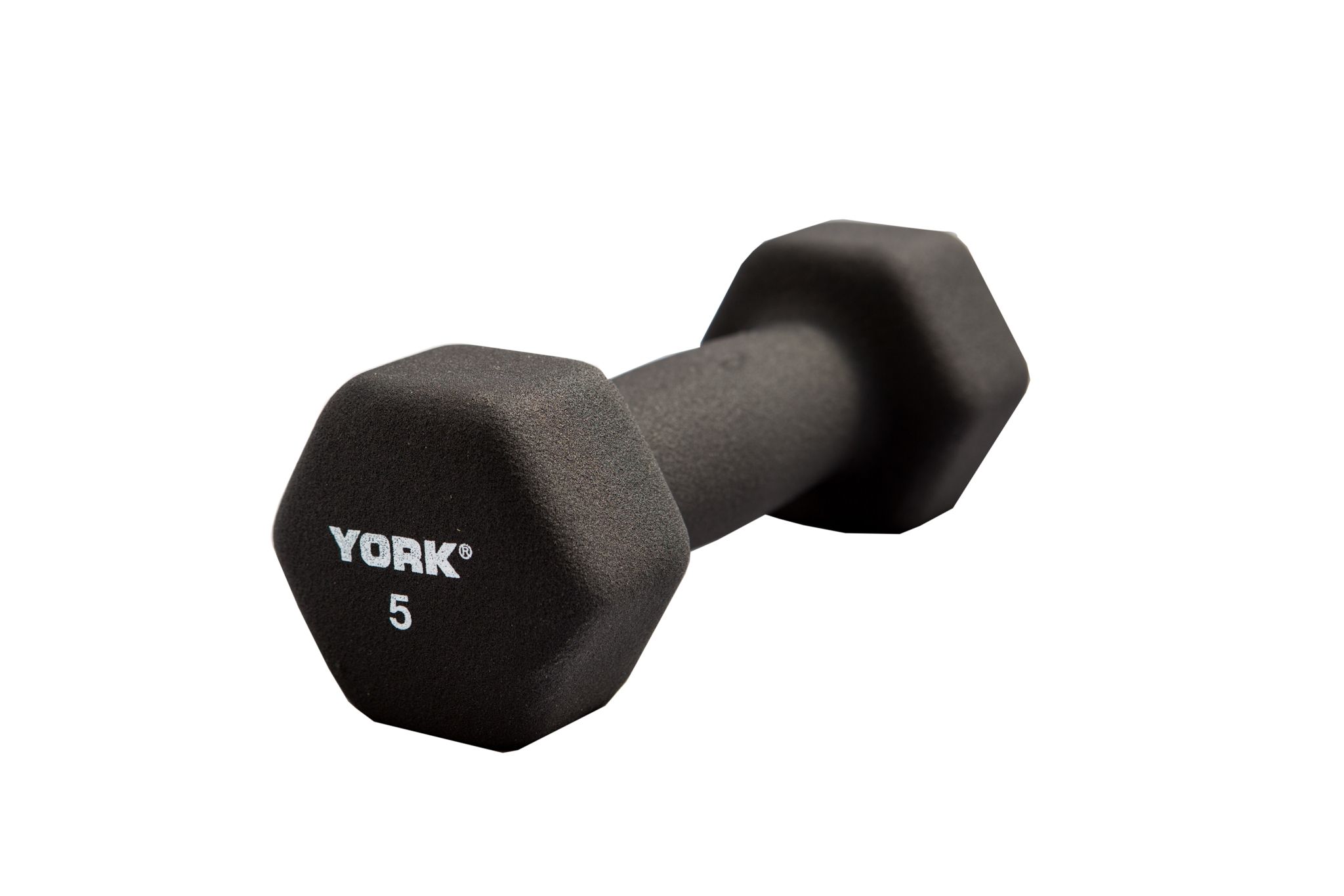 New York 5 lb Neoprene Hexagon Fitbell w/ Cast Ergo Handle - Black Freeweights & Accessories