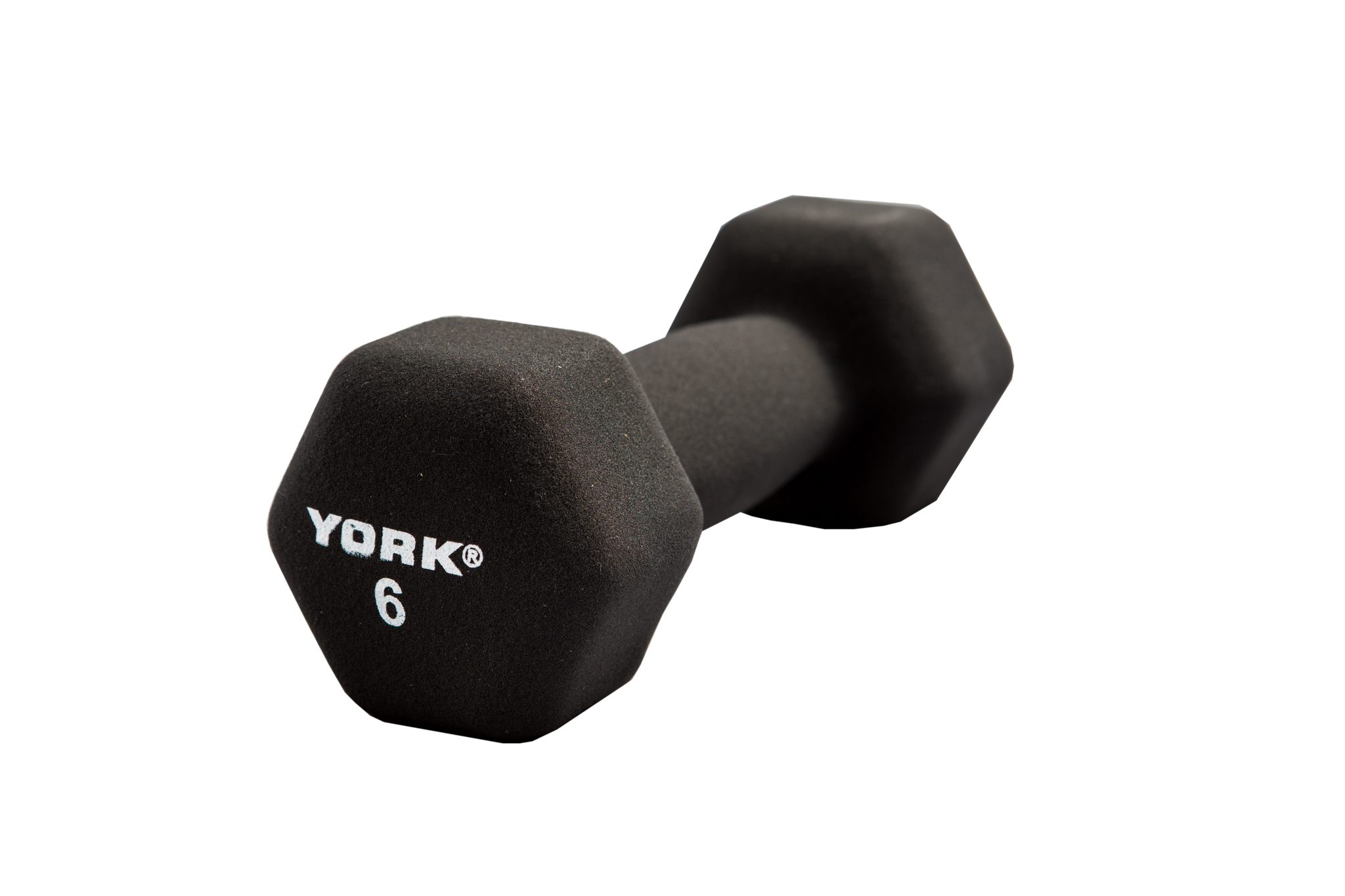 New York 6 lb Neoprene Hexagon Fitbell w/ Cast Ergo Handle - Black Freeweights & Accessories