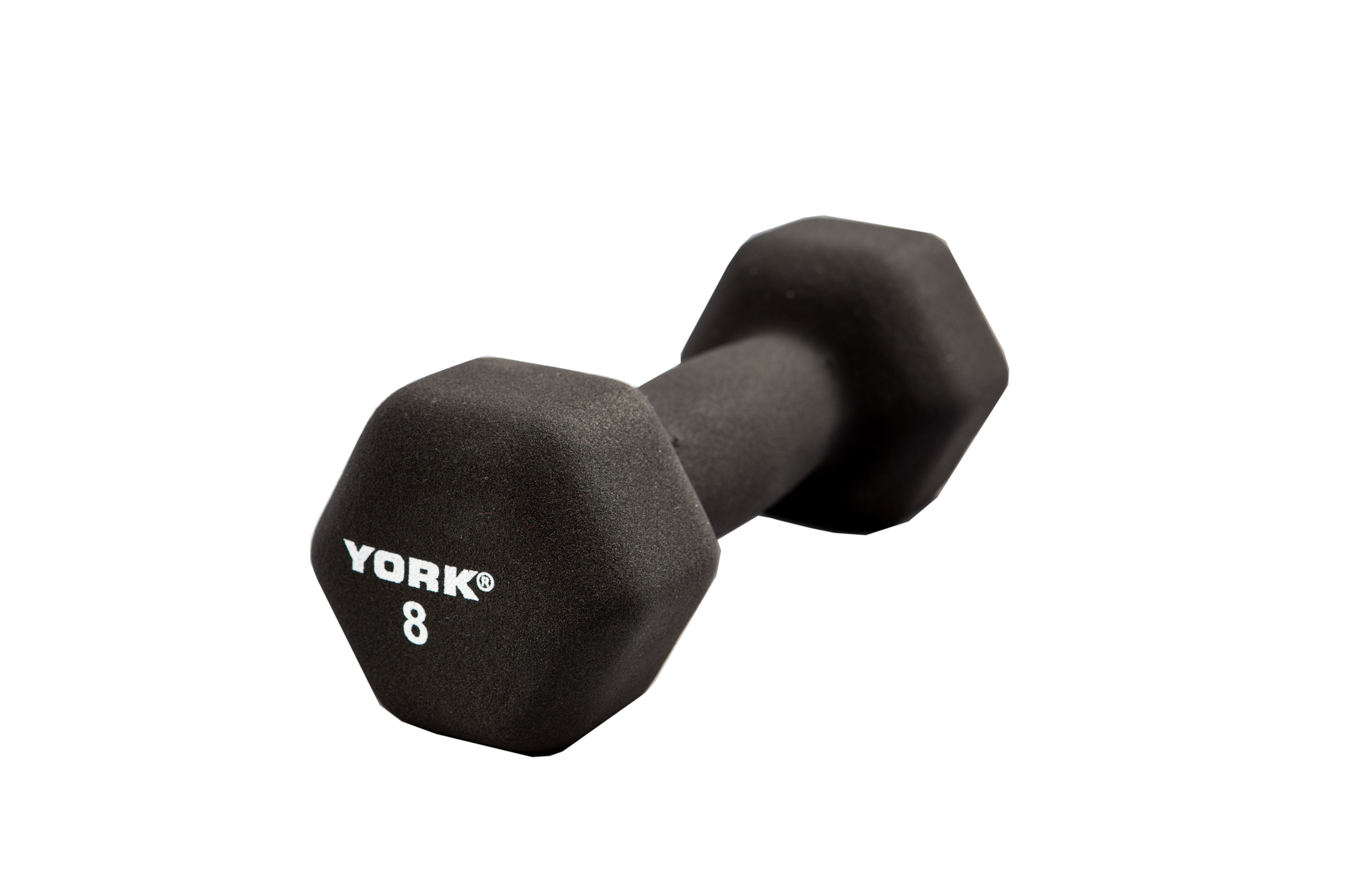 New York 8 lb Neoprene Hexagon Fitbell w/ Cast Ergo Handle - Black Freeweights & Accessories