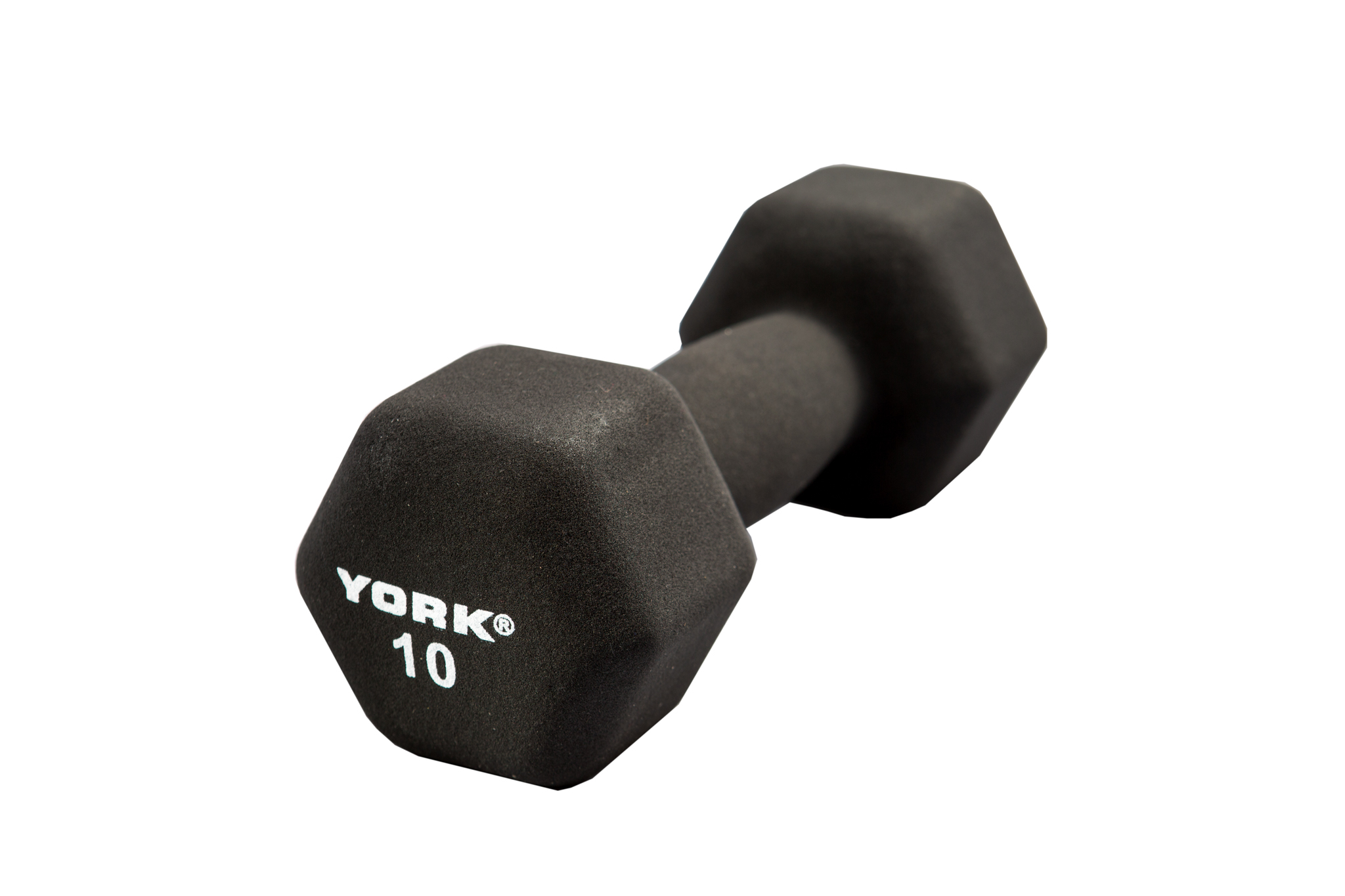 New York 10 lb Neoprene Hexagon Fitbell w/ Cast Ergo Handle - Black Freeweights & Accessories