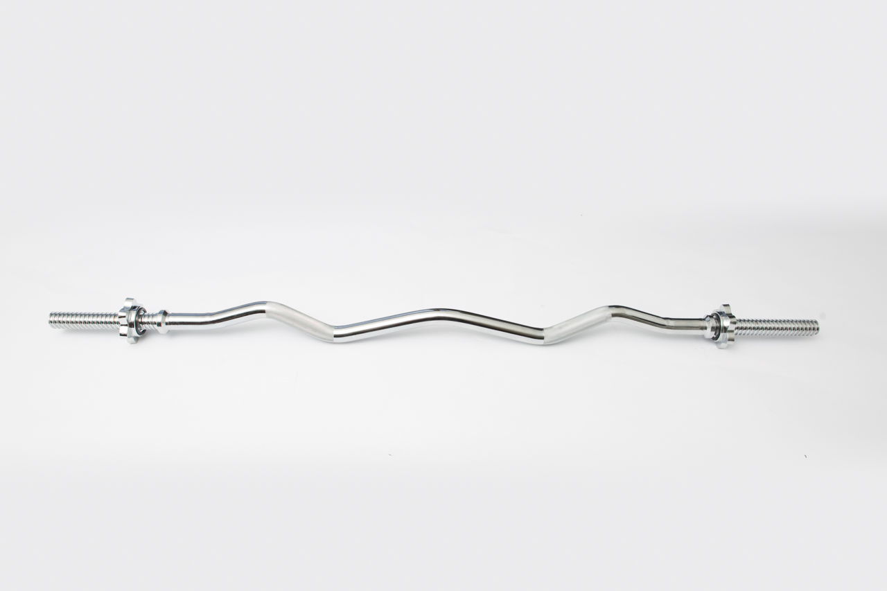 New York York Std Chrome Spin-Lock Curl Bar w/ Spin-Lock Collars Freeweights & Accessories