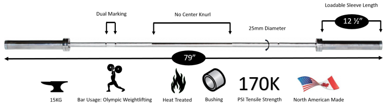 New York York Intl Women's Training Bar - 25 mm Freeweights & Accessories