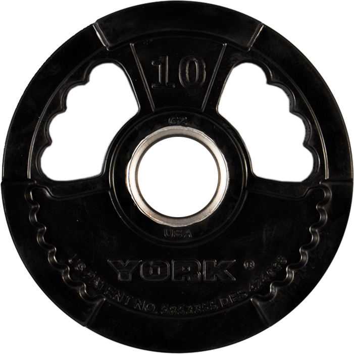 New York 10 lb.    G2 Dual Grip Thin Line Rubber Encased Olympic Plate - **PAIRS ONLY** Freeweights & Accessories