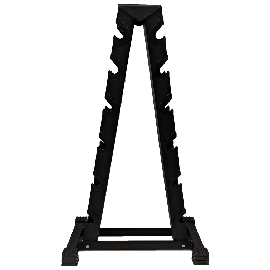 New York 2 Sided A-Frame Dumbbell Rack - Black   Accommodates Rubber Hex or Chrome  (Any 6 prs. 2.5 - 30) Freeweights & Accessories