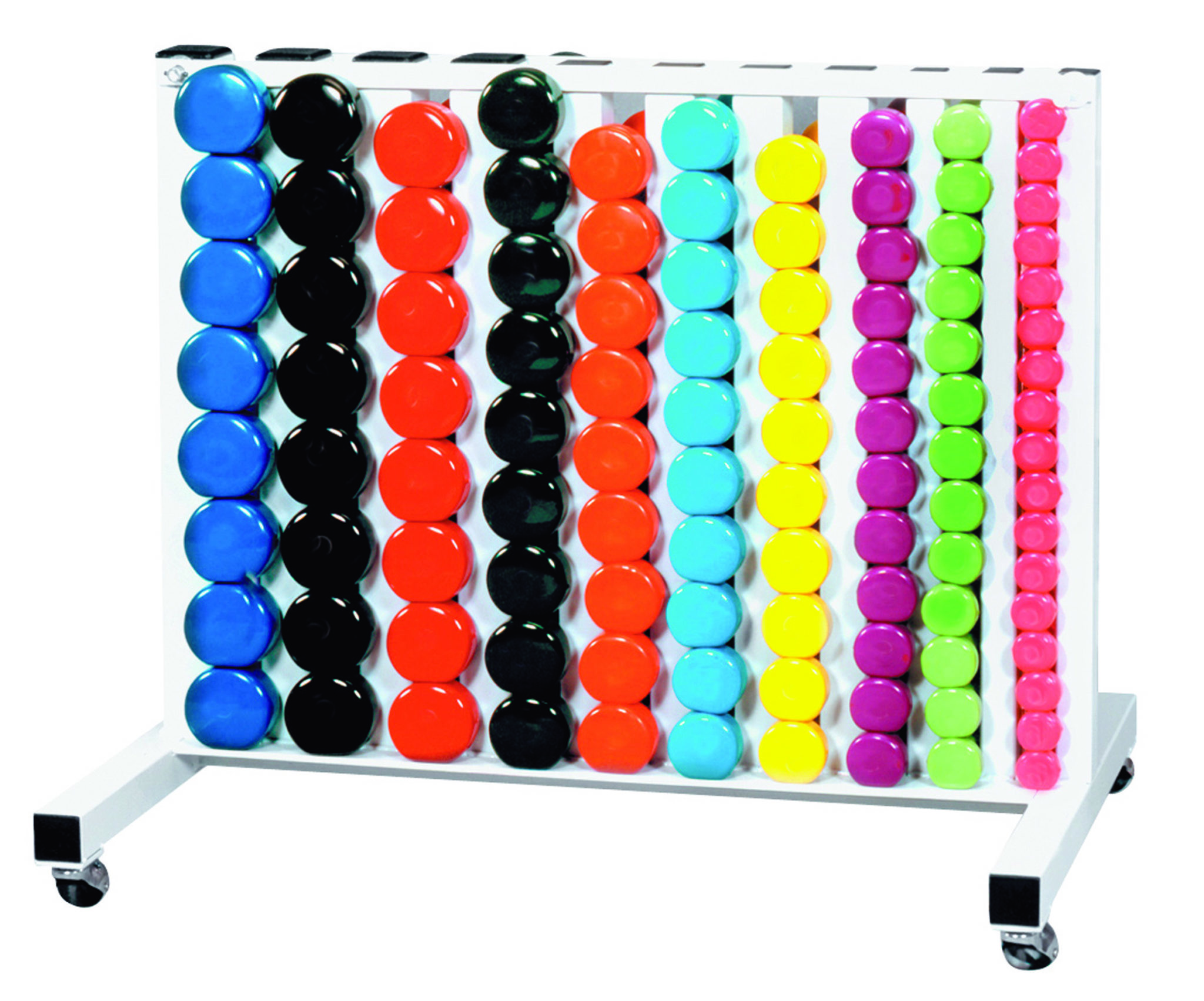 New York Vinyl Round Club Pack - Multi-colored - 60 Pair Set  (INCLUDES RACK - 69032) Freeweights & Accessories