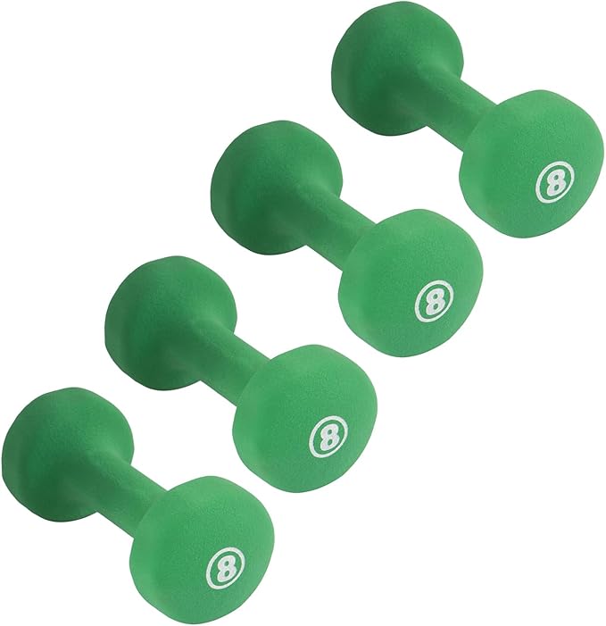 New York York Barbell Neoprene Coated Fitbell Dumbbell (8LB Pack of 4) Freeweights & Accessories